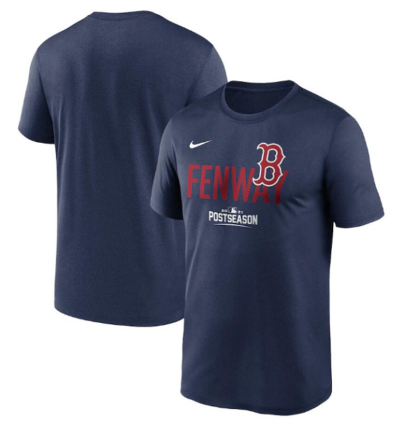 Men's Boston Red Sox 2021 Navy Postseason Dugout T-Shirt